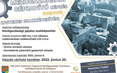 Mezőgazdasági gépjavító képzés